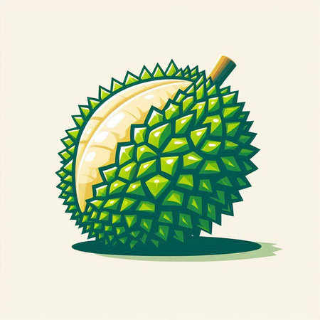 durian fruit design over beige background vector illustration graphic designのイラスト素材