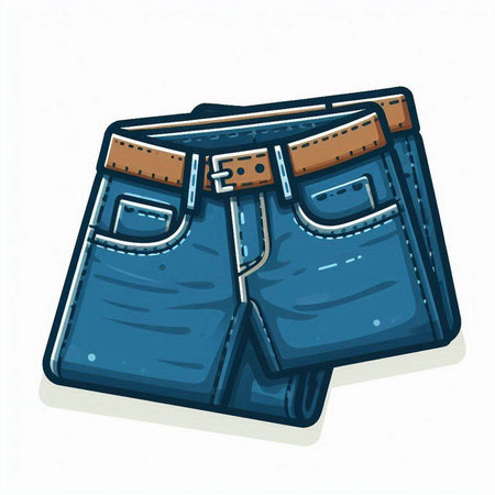 Blue jeans isolated on white background. Vector illustration. Eps 10.のイラスト素材