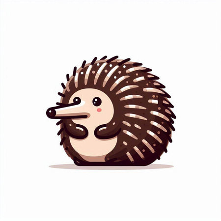 Cute hedgehog isolated on white background. Vector cartoon illustration.のイラスト素材