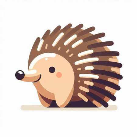Cute cartoon hedgehog isolated on white background. Vector illustration.のイラスト素材