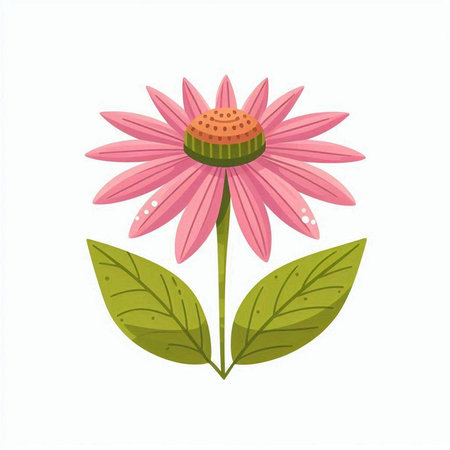 cute flower with leafs and petals isolated icon vector illustration designのイラスト素材