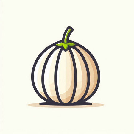 Pumpkin isolated on white background. Vector illustration in cartoon style.のイラスト素材