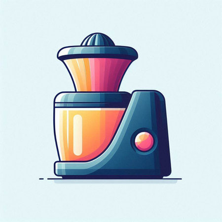Illustration of a juicer in cartoon style. Vector illustration.のイラスト素材