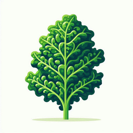 Cabbage leaf. Vector illustration. Isolated on white background.のイラスト素材