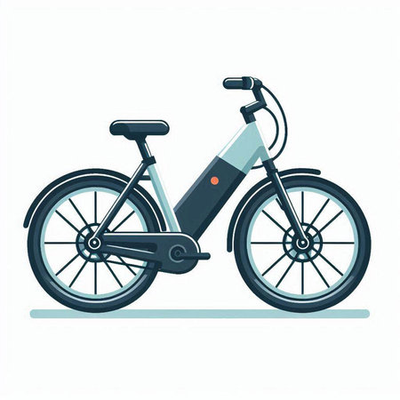 Bike isolated on white background. Vector illustration in flat style.のイラスト素材