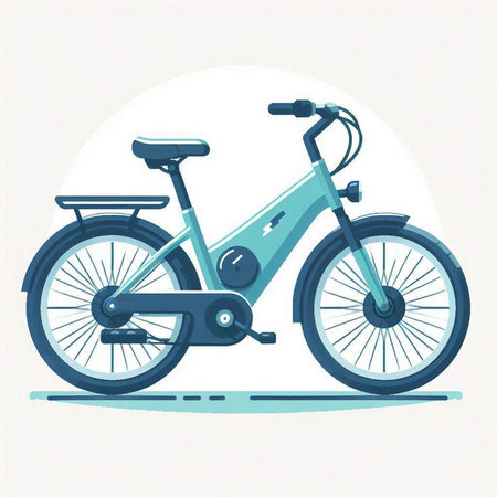 Vector illustration of a blue bicycle on a white background. Flat style.のイラスト素材