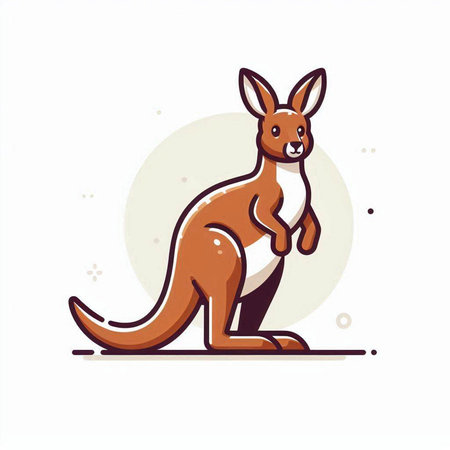 Kangaroo in flat style. Australian animal. Vector illustration.のイラスト素材