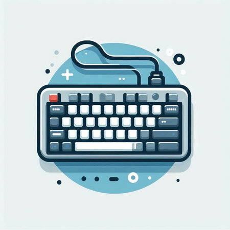 Keyboard icon in flat style. Vector illustration for web design.のイラスト素材