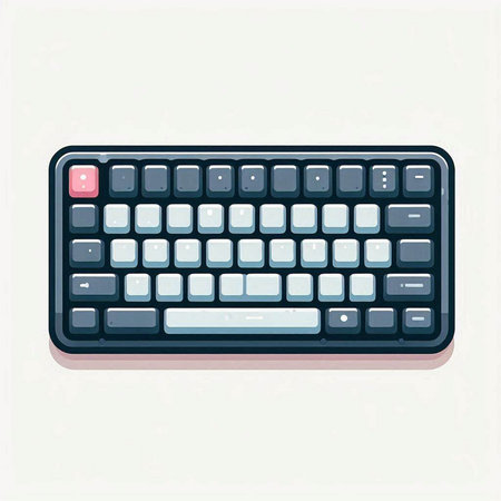 Computer keyboard on a white background. Vector illustration in flat style.のイラスト素材