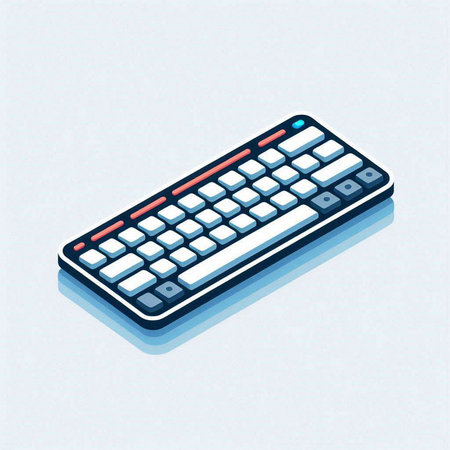 Isometric keyboard on white background. Vector illustration. Eps 10.のイラスト素材