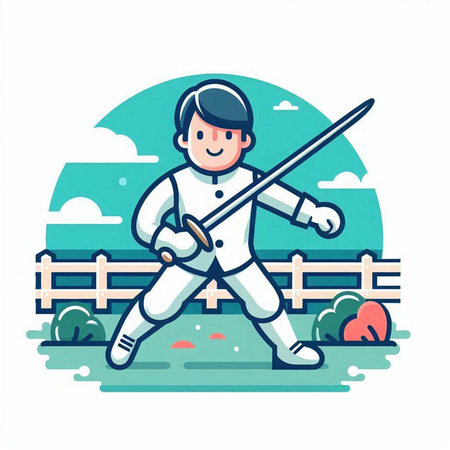 Red protea flower with green leaves isolated on white background. Vector illustration.のイラスト素材