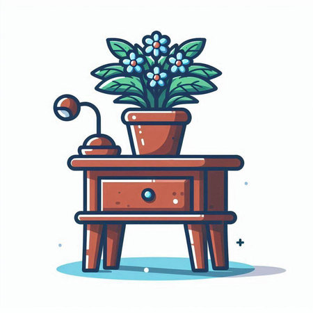 Living room interior with furniture and plants. Vector illustration in flat styleのイラスト素材