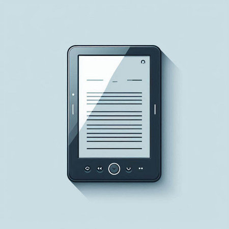 tablet pc with document on blue background, eps10 vectorのイラスト素材