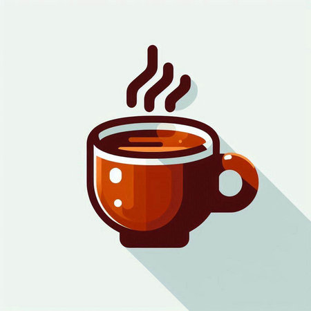 Coffee cup icon, vector illustration. Flat design style.のイラスト素材