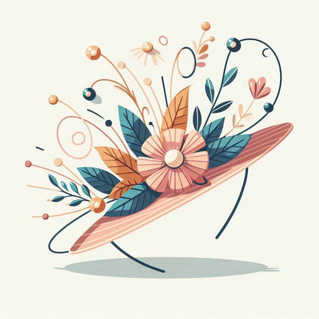 Hand drawn vector illustration of a decorative bird cage with flowers and berriesのイラスト素材