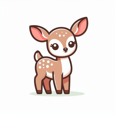 Cute little deer isolated on a white background. Vector illustration.のイラスト素材