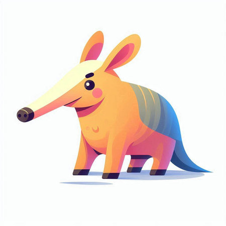 Armadillo. Vector illustration in cartoon style. Funny animal.のイラスト素材