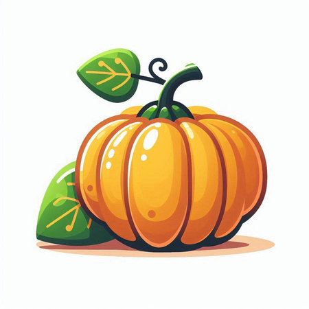 Pumpkin isolated on white background. Cartoon style. Vector illustration.のイラスト素材