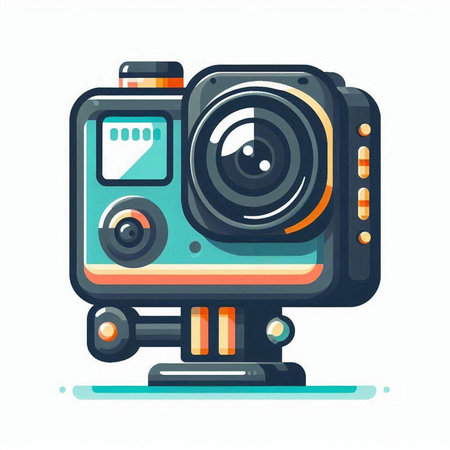 Camera icon in flat style isolated on white background. Vector illustration.のイラスト素材