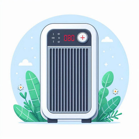 Air conditioner on white background. Vector illustration in flat style.のイラスト素材