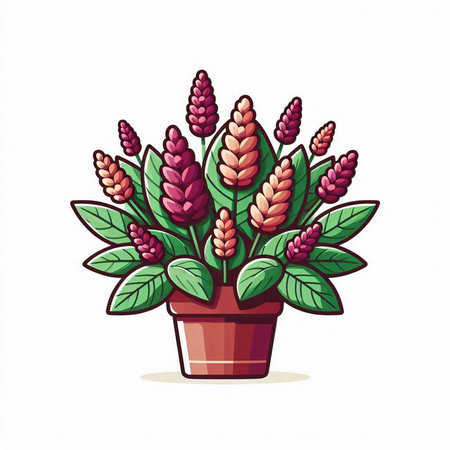 Illustration of a plant in a pot, isolated on a white backgroundのイラスト素材