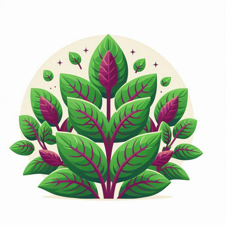 Vector illustration of green leaves on white background. Isolated flat style.のイラスト素材