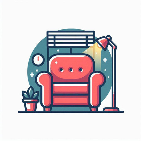 Sofa flat color icon. Furniture and interior design. Vector illustrationのイラスト素材