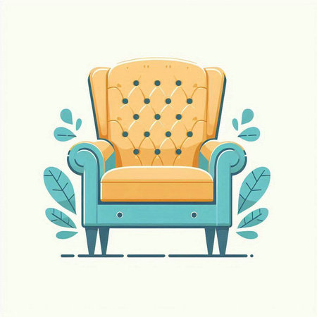 Comfortable armchair in flat style. Vector illustration for web design.のイラスト素材