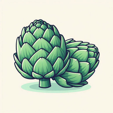 Artichoke. Hand drawn vector illustration. Isolated on white background.のイラスト素材