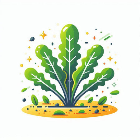 Illustration vector graphic of green plant in flat style on white background.のイラスト素材