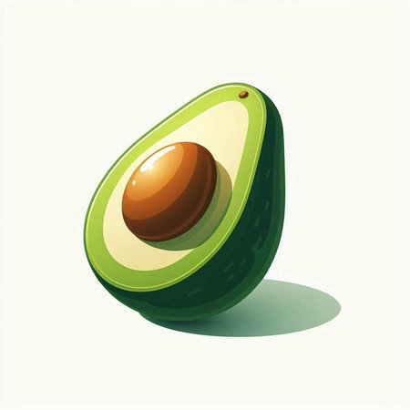 Avocado on a white background, vector illustration, eps10のイラスト素材