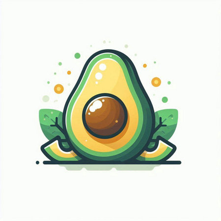 Avocado fruit icon. Isolated on white background. Vector illustration.のイラスト素材