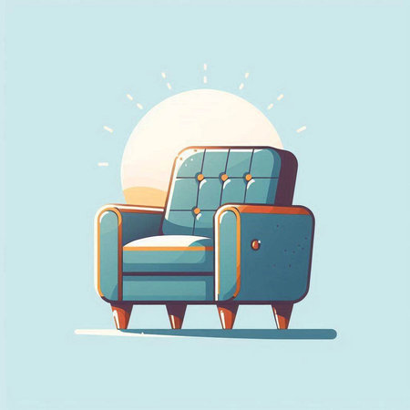Comfortable armchair in retro style. Vector illustration. EPS 10のイラスト素材