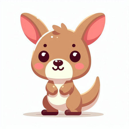 Cute kangaroo vector illustration. Cute kangaroo cartoon character.のイラスト素材