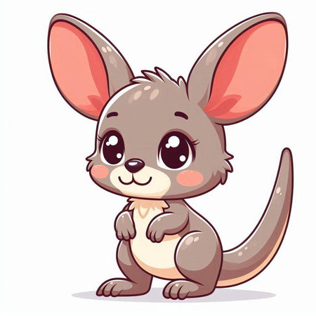 Kangaroo cartoon. Vector illustration of cute kangaroo.のイラスト素材