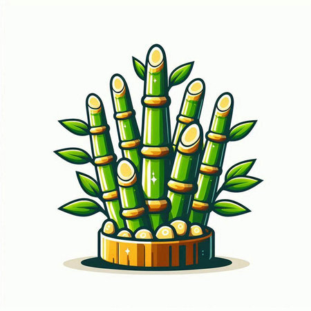 Bamboo vector icon. Cartoon illustration of bamboo vector icon for web designのイラスト素材