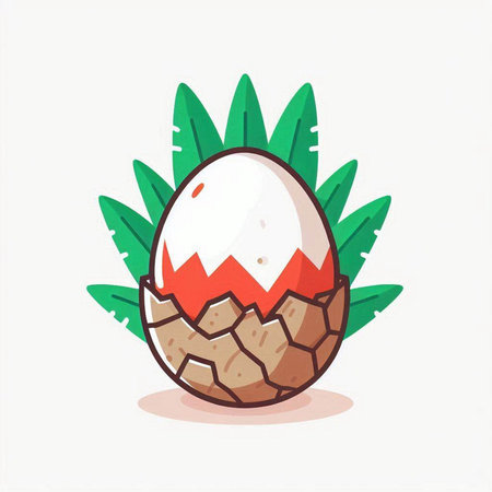 Cute easter egg on a white background. Vector illustration.のイラスト素材