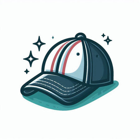 Baseball cap isolated on white. Vector illustration in cartoon style.のイラスト素材