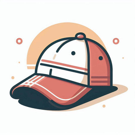 Baseball cap. Vector illustration. Isolated on white background.のイラスト素材