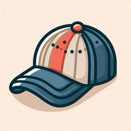 Cartoon cap. Vector illustration of a cap with a visor.のイラスト素材