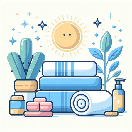 Spa and wellness concept. Vector illustration in flat design style.のイラスト素材