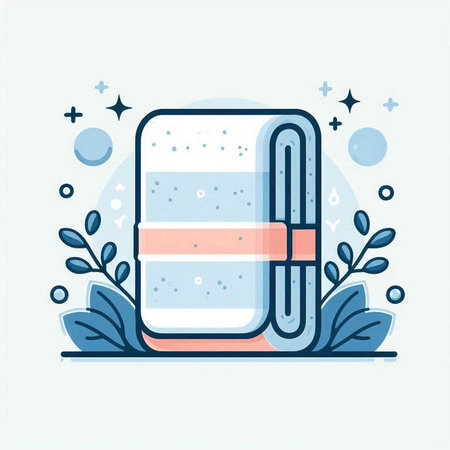 Vector illustration of a bottle of water with a lid and a ribbon.のイラスト素材