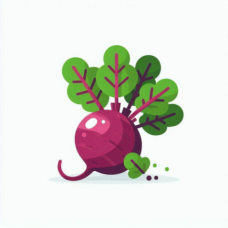 Beetroot vector illustration isolated on white background. Flat cartoon style.のイラスト素材