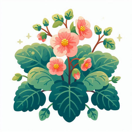 Illustration of a vase with flowers on a white background.のイラスト素材