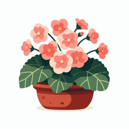 Flower in a pot on a white background. Vector illustration.のイラスト素材