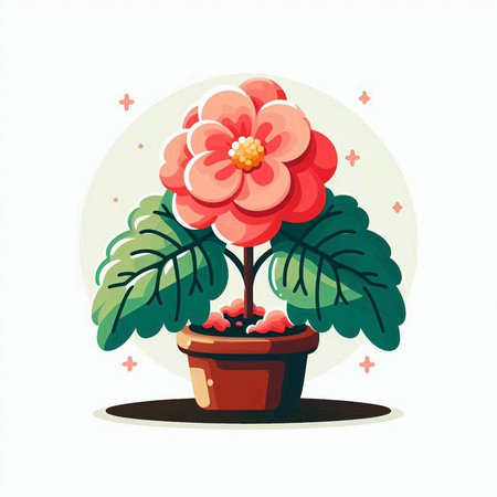 Flower in a pot. Vector illustration on a white background.のイラスト素材