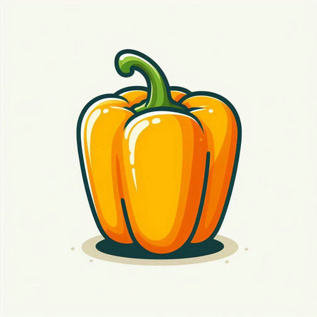 Bell pepper isolated on white background. Vector illustration in cartoon style.のイラスト素材