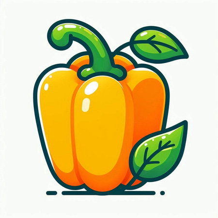 Bell pepper. Vector illustration. Isolated on a white background.のイラスト素材