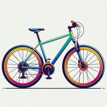 Bicycle on a white background. Vector illustration in retro style.のイラスト素材