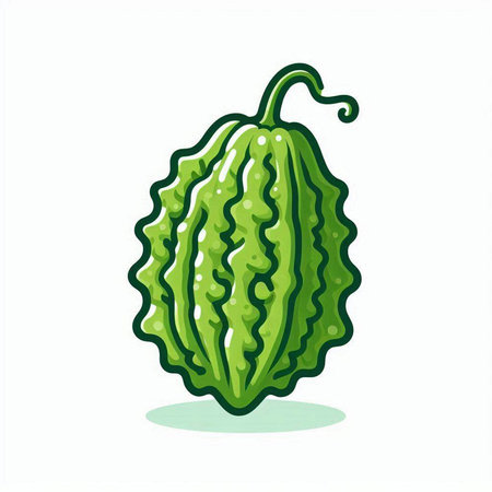 Cucumis melo fruit on white background. Vector illustration.のイラスト素材